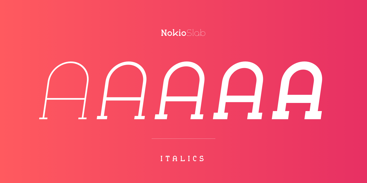 Ejemplo de fuente Nokio Slab Bold Italic